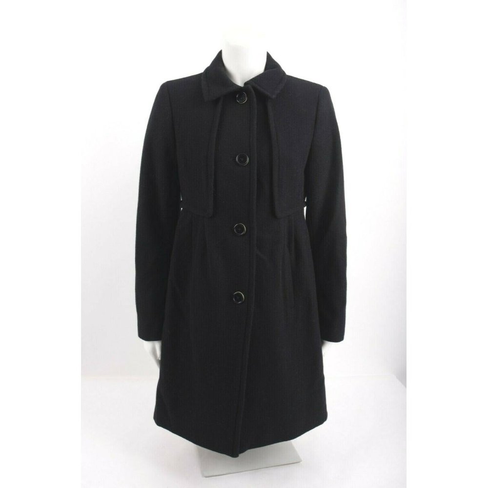 Brooks Brothers Women's Wool Long Coat Trench Jacket Sz 4 Button Front Jacket